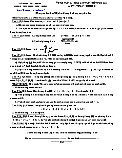 Ôn thi Đại học môn Toán - Đề số 9