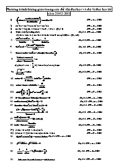 Phương trình lượng giác trong các đề thi đại học và dự bị đại học từ năm 2002-2011