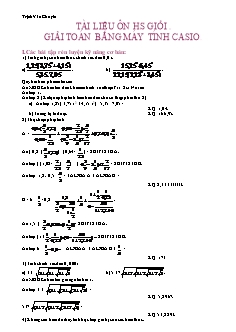 Tài liệu ôn học sinh giỏi giải toán bằng máy tính Casio
