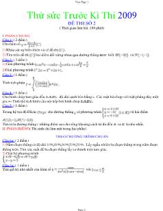 Thử sức trước kì thi Đại học môn Toán - Đề thi số 2