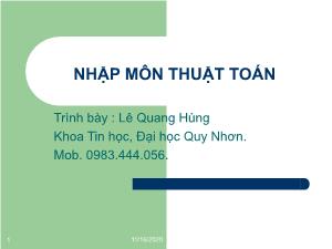 Thuật toán và độ phức tạp thuật toán