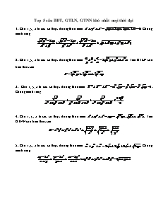 Top 5 câu BĐT, GTLN, GTNN khó nhất mọi thời đại
