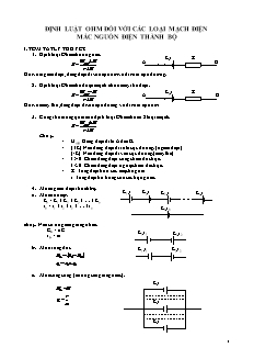 Bài tập Định luật ohm đối với các loại mạch điện mắc nguồn điện thành bộ