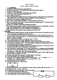 Bài tập Vật lý 11 - Chương II: Dòng điện không đổi