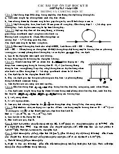 Các bài tập ôn tập học kỳ II môn Vật lý – Lớp 11CB