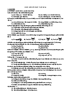 Câu hỏi ôn tập Vật lí 11