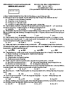 Đề kiểm tra chất lượng học kì II môn Vật lí – lớp 11