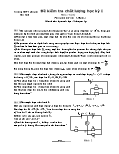 Đề kiểm tra chất lượng học kỳ I Môn Vật lý (Dành cho học sinh lớp 11 chuyên lý)