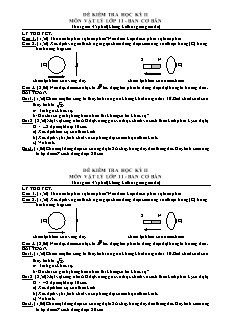 Đề kiểm tra học kì II môn Vật lí 11 - Đề 10