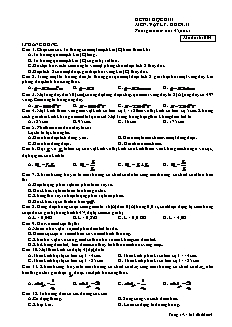 Đề kiểm tra học kì II môn Vật lí 11 - Đề 15