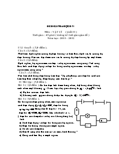 Đề kiểm tra học kỳ 1 môn Vật lý ( khối 11 )