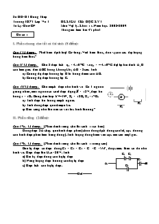 Đề kiểm tra học kỳ I môn Vật lý khối 11