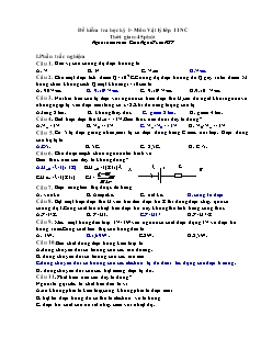 Đề kiểm tra học kỳ I - Môn Vật lý lớp 11NC