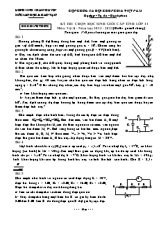 Đề thi chọn học sinh giỏi cấp tỉnh Thái Nguyên lớp 11 môn Vật lí - Năm học 2011 - 2012