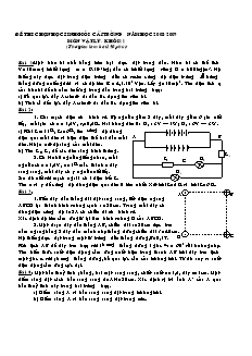 Đề thi chọn học sinh giỏi cấp trường năm học 2008- 2009 môn Vật lý - khối 11