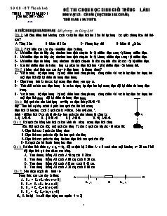 Đề thi chọn học sinh giỏi trường lần I môn Vật lý – cơ bản (học theo SGK chuẩn )