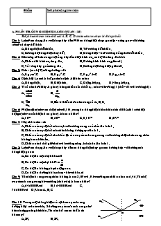 Đề thi HK 2 Vật lý 11