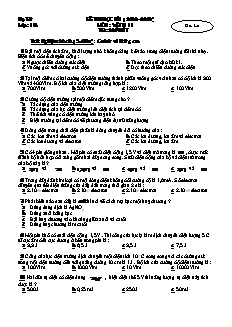 Đề thi học kì I môn Vật lí 11