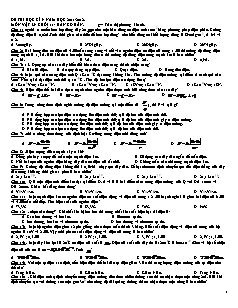 Đề thi học kì I môn Vật lí khối 11 - Ban cơ bản - Đề 1