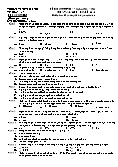 Đề thi học kỳ II môn: Vật lý 11CB