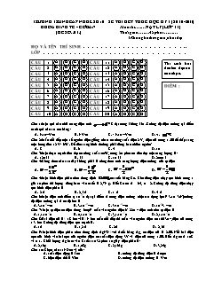 Đề thi kết thúc học kỳ I môn thi Vật lý (lớp 11)