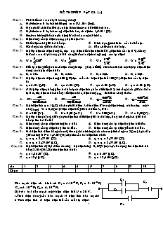 Đề thi môn Vật lý 11 nâng cao (Đề 3)