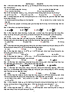 Đề trắc nghiệm Vật lý 11 theo từng chủ đề