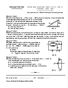 Đề và đáp án thi học sinh giỏi - Môn Vật lý - Lớp 11