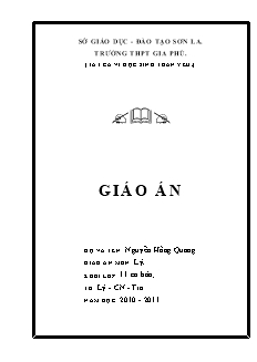 Giáo án môn Lý - Khối lớp 11 cơ bản