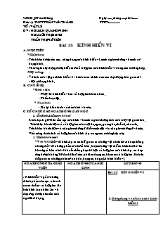 Giáo án Vật lý 11 - Bài 33 - Kính hiển vi