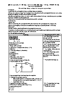 Giáo án Vật lý 11 - CT nâng cao - Tiết 24, 25: Thực hành đo suất điện động và điện trở trong của nguồn điện