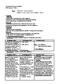 Giáo án Vật lý 11 nâng cao - Bài 2 - Thuyết electron Định luật bảo toàn điện tích