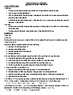 Giáo án Vật lý 11 NC - Bài 4: Công của lực điện - Hiệu điện thế