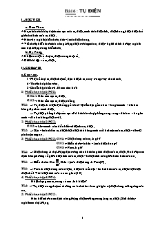 Giáo án Vật lý 11 NC - Bài 6 - Tụ điện