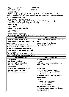 Giáo án Vật lý 11 NC - Tiết 17 - Bài tập