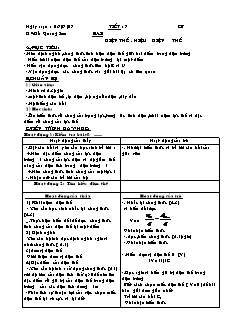 Giáo án Vật lý 11 - Tiết 7: Điện thế. Hiệu điện thế - GV: Đỗ Quang Sơn