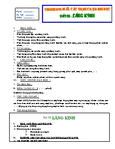 Giáo án Vật lý lớp 11 - Bài 28 - Lăng kính