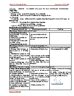 Giáo án Vật lý nâng cao 11 - Tiết 44 - Phương và chiều của lực từ tác dụng lên dòng điện