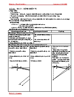 Giáo án Vật lý nâng cao 11 - Tiết 81 - Kính hiển vi