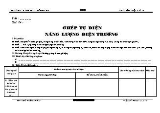 Giáo án Vật lý phân ban 11 - Bài 24 - Ghép tụ điện năng lượng điện trường