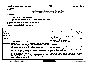 Giáo án Vật lý phân ban 11 - Bài 52 - Từ trường trái đất