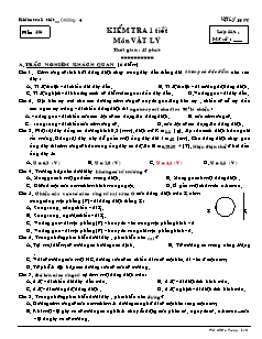 Kiểm tra 1 tiết Chương 4 Vật Lý 11 NC