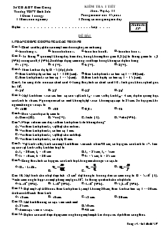 Kiểm tra 1 tiết học kì 2 môn Vật lý 11 (Đề 3)