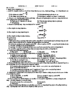 Kiểm tra 45 phút môn Vật lý lớp 11A1