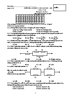 Kiểm tra học kì I môn: Vật lí 11