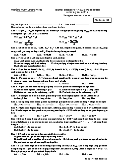 Kiểm tra học kỳ I – Môn Vật lý lớp 11 (Đề 10)