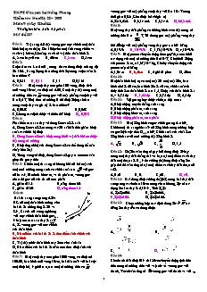 Kiểm tra Học Kỳ II – Môn Vật Lý Khối 11 - THPT Chuyên Lê Hồng Phong