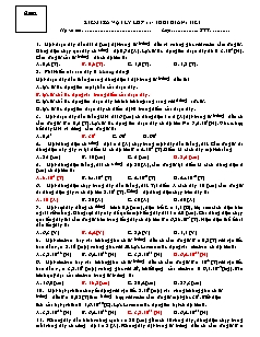 Kiểm tra Vật lý lớp 11 Chương 1 - Thời gian 1 tiết