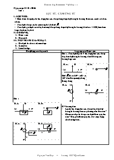 Giáo án dạy thêm môn Vật lí lớp 11 - Tiết 1 - Lực từ. Cảm ứng từ
