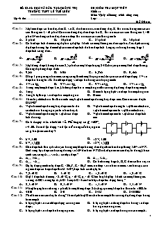 Đề kiểm tra một tiết khối 11 môn: Vật lý (chương trình nâng cao) - Đề 1